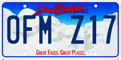 SD license plate 0FMZ17