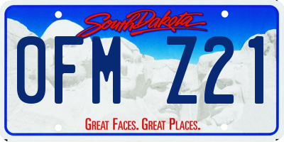 SD license plate 0FMZ21