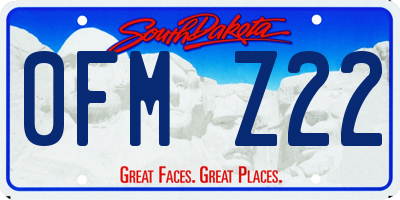 SD license plate 0FMZ22