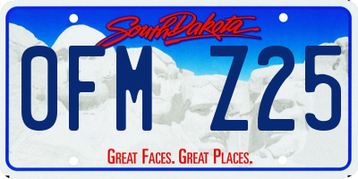 SD license plate 0FMZ25
