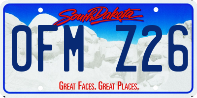 SD license plate 0FMZ26