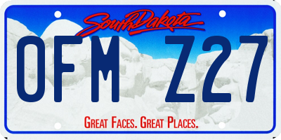 SD license plate 0FMZ27