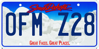 SD license plate 0FMZ28