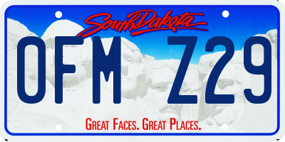 SD license plate 0FMZ29