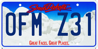 SD license plate 0FMZ31