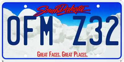 SD license plate 0FMZ32