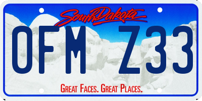 SD license plate 0FMZ33