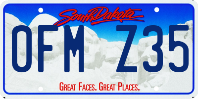 SD license plate 0FMZ35