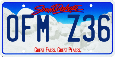 SD license plate 0FMZ36