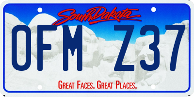 SD license plate 0FMZ37