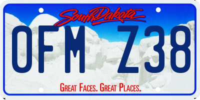 SD license plate 0FMZ38