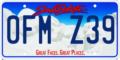 SD license plate 0FMZ39
