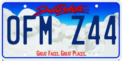 SD license plate 0FMZ44