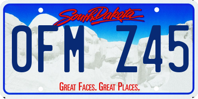 SD license plate 0FMZ45