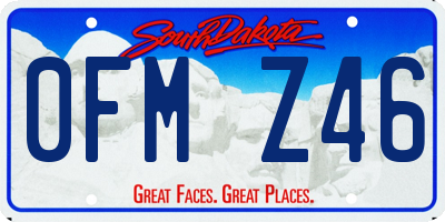 SD license plate 0FMZ46