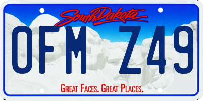 SD license plate 0FMZ49