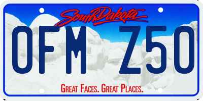 SD license plate 0FMZ50