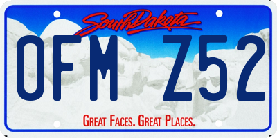 SD license plate 0FMZ52