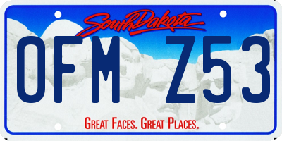 SD license plate 0FMZ53