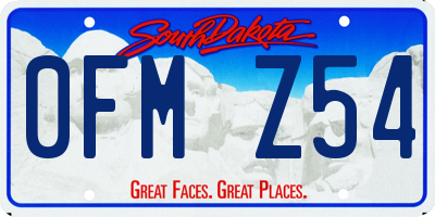 SD license plate 0FMZ54