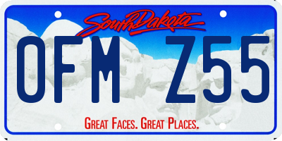 SD license plate 0FMZ55
