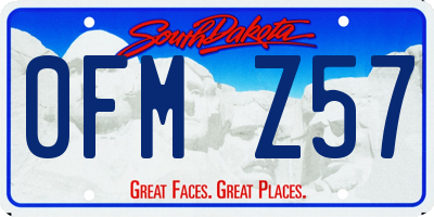 SD license plate 0FMZ57