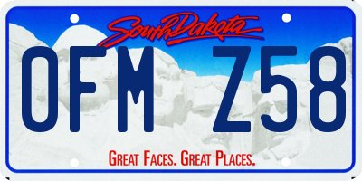 SD license plate 0FMZ58
