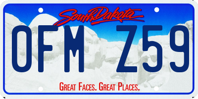 SD license plate 0FMZ59