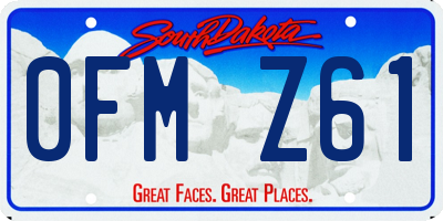 SD license plate 0FMZ61