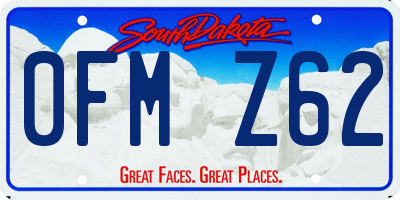 SD license plate 0FMZ62
