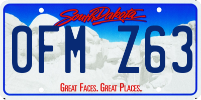 SD license plate 0FMZ63