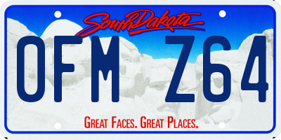 SD license plate 0FMZ64