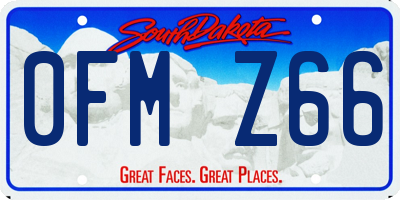 SD license plate 0FMZ66
