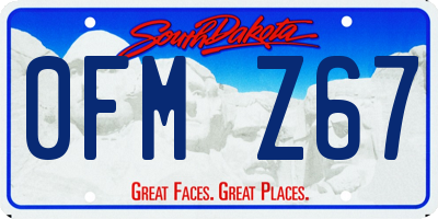 SD license plate 0FMZ67