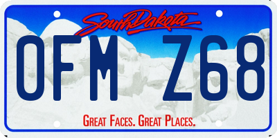 SD license plate 0FMZ68
