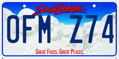 SD license plate 0FMZ74