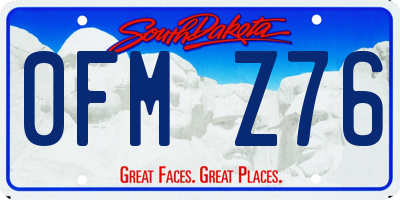SD license plate 0FMZ76