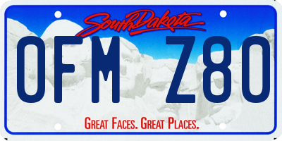 SD license plate 0FMZ80