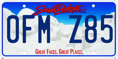 SD license plate 0FMZ85