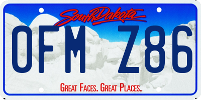 SD license plate 0FMZ86