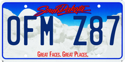 SD license plate 0FMZ87