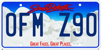SD license plate 0FMZ90