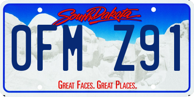 SD license plate 0FMZ91