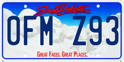 SD license plate 0FMZ93