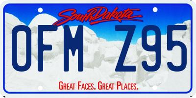 SD license plate 0FMZ95