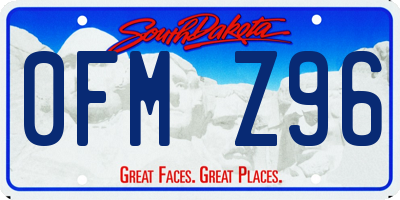 SD license plate 0FMZ96