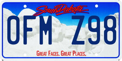 SD license plate 0FMZ98