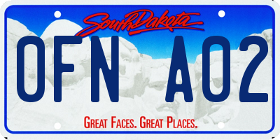 SD license plate 0FNA02