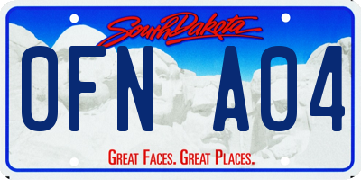 SD license plate 0FNA04