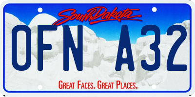 SD license plate 0FNA32